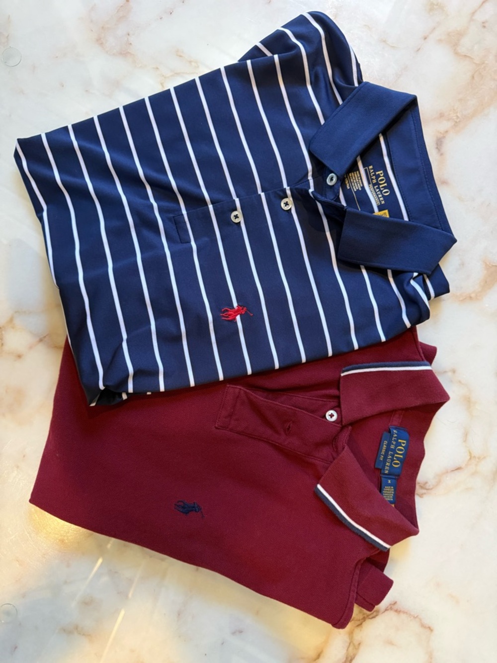Polo by Ralph Lauren Navy Striped & Burgundy Polo Shirts